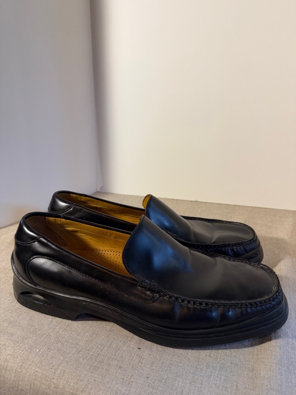 Cole Haan Nike Air Santa Barbara Men's Black Leather Slip-On Loafers 12M New